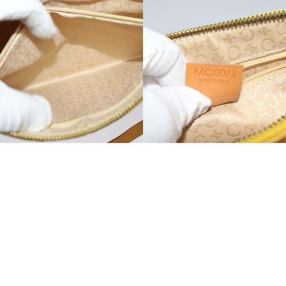 CELINE C Macadam Canvas Shoulder Bag Suede Yellow Gold - Picture 13 of 13